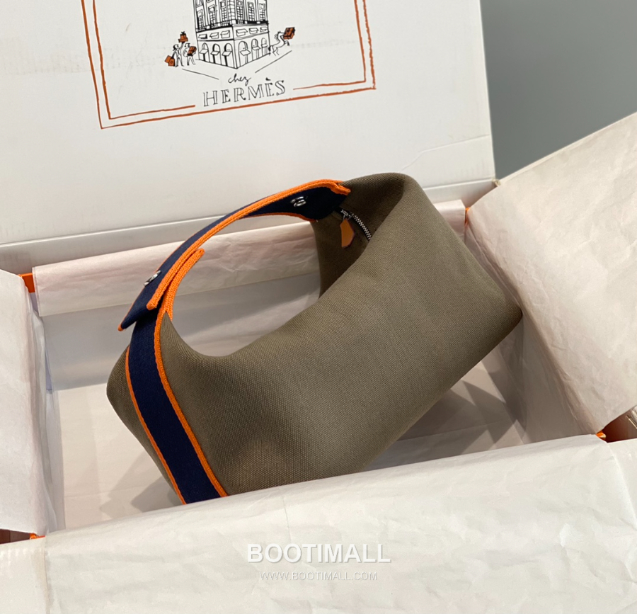 Hermès Bride-A-Brac Pouch 에르메스 브리드아브락 파우치 토일 캔버스 & 자수 H 디테일 카키 25cm 5