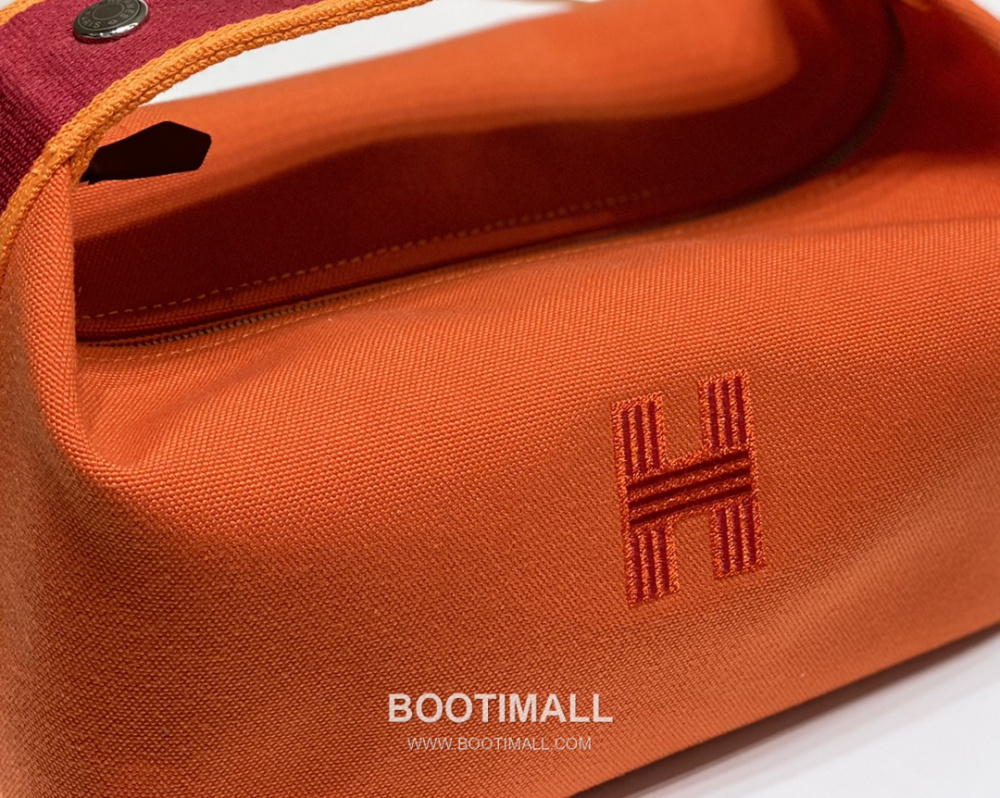 Hermès Bride-A-Brac Pouch 에르메스 브리드아브락 파우치 토일 캔버스 & 자수 H 디테일 오렌지 25cm 6