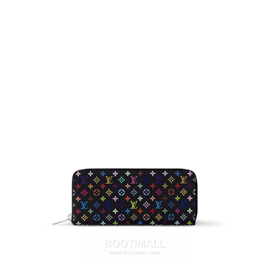 Louis Vuitton x Takashi Murakami Zippy Wallet 루이비통 x 타카시 무라카미 지피 월렛 M13408 블랙 멀티컬러 모노그램 코티드 캔버스 20cm 1