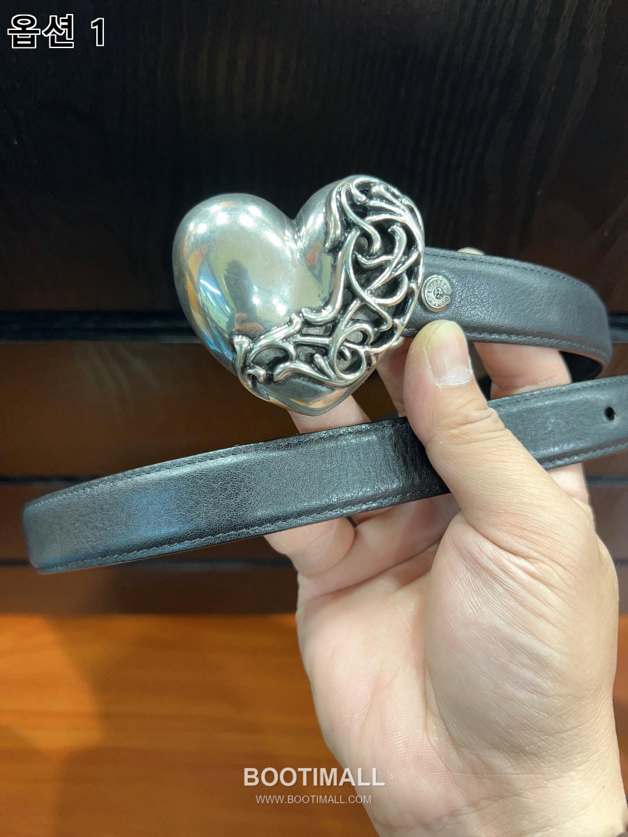 Chrome Hearts Heart Buckle Belt 크롬하츠 하트 버클 벨트 화이트 2.5cm 4