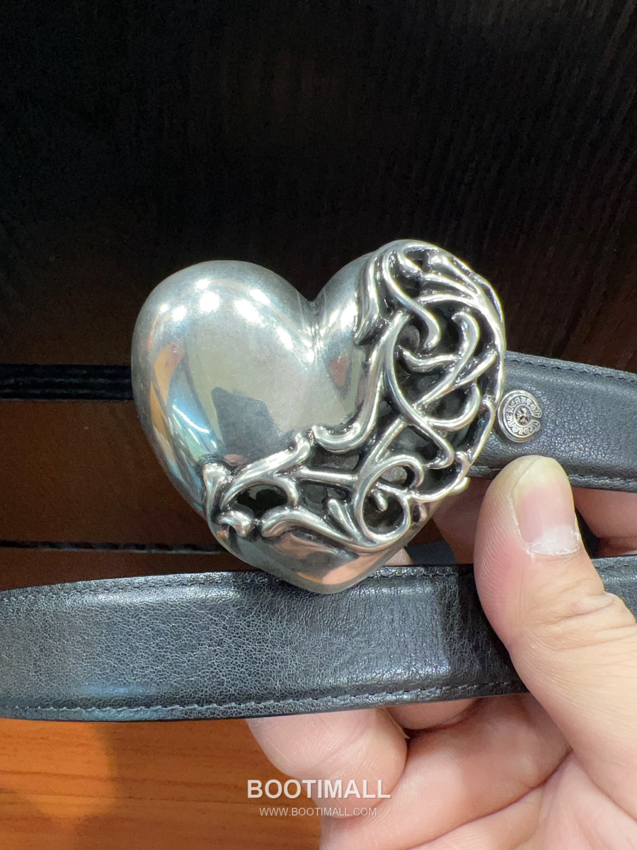 Chrome Hearts Heart Buckle Belt 크롬하츠 하트 버클 벨트 화이트 2.5cm 5