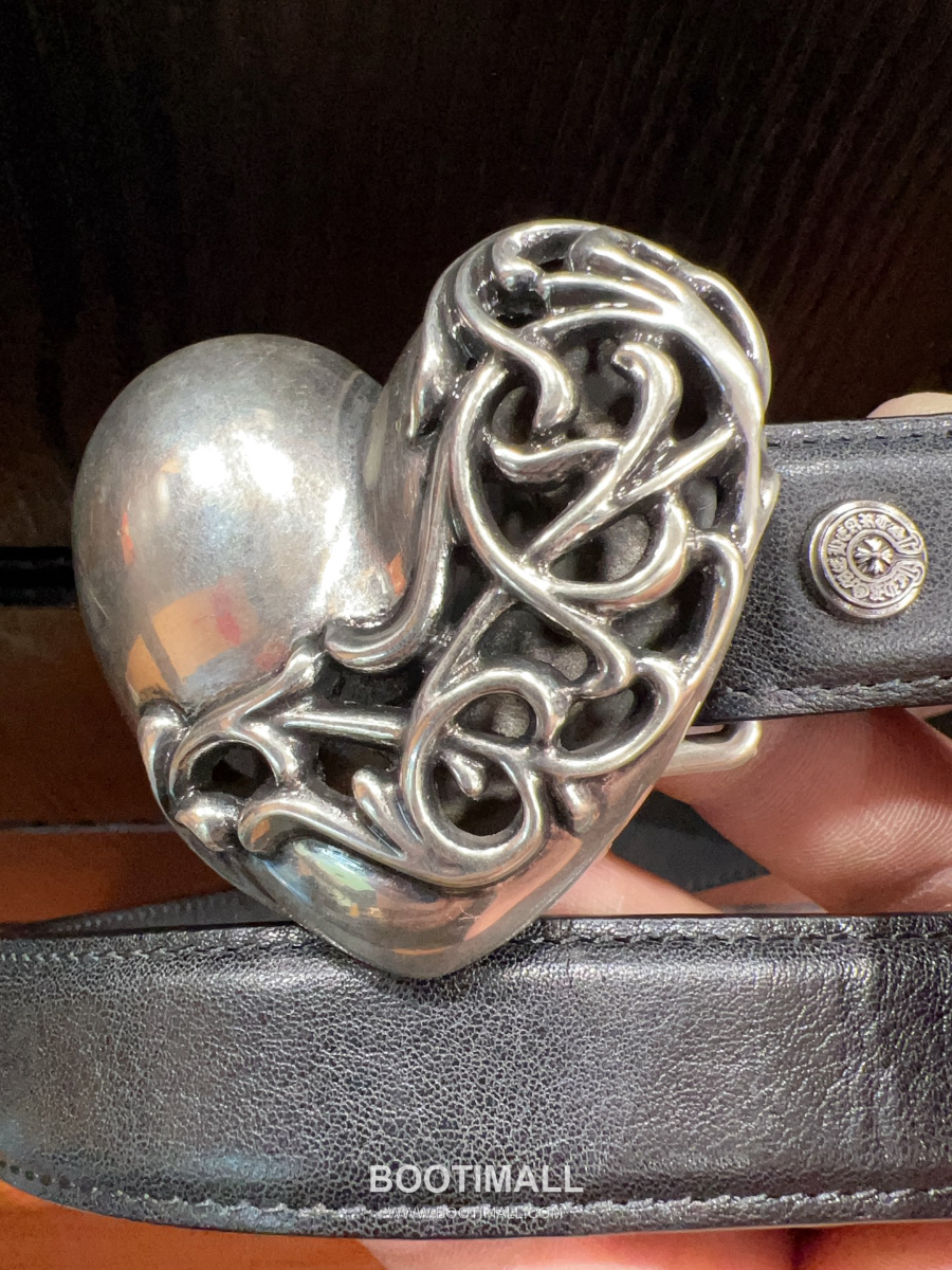 Chrome Hearts Heart Buckle Belt 크롬하츠 하트 버클 벨트 화이트 2.5cm 6