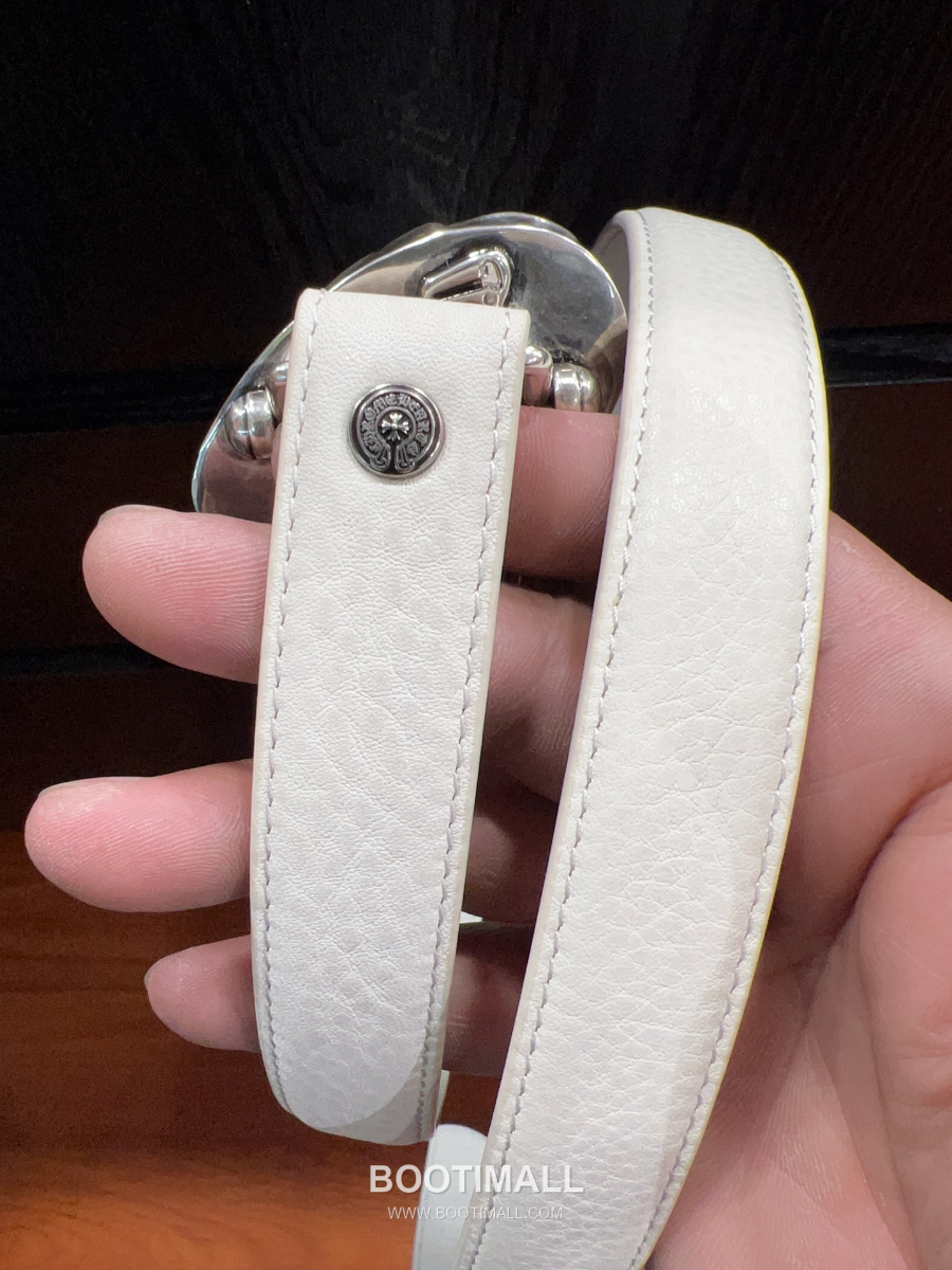 Chrome Hearts Heart Buckle Belt 크롬하츠 하트 버클 벨트 화이트 2.5cm 15