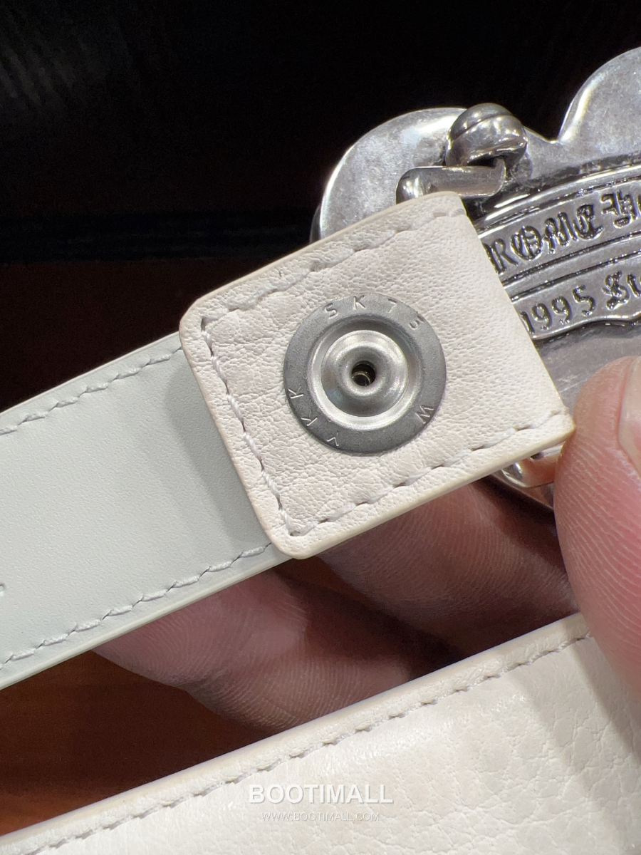 Chrome Hearts Heart Buckle Belt 크롬하츠 하트 버클 벨트 화이트 2.5cm 18