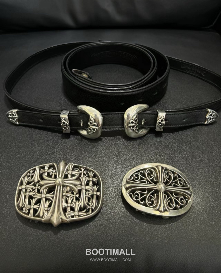 Chrome Hearts Vine Double-Prong Buckle Belt 크롬하츠 바인(덩굴) 더블 핀 버클 벨트 화이트 2cm 4