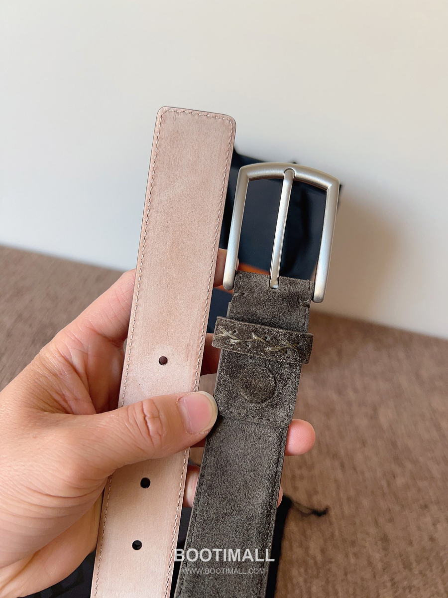 ZEGNA Suede Belt LHCAS-B014AZ-CON (22063165) 제냐 스웨이드 벨트 브라운 3.5cm 2