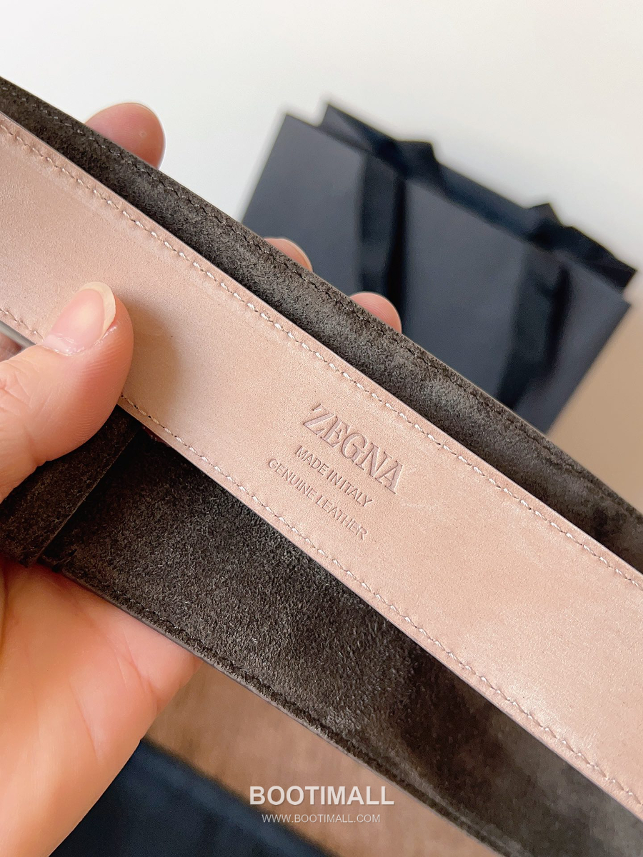 ZEGNA Suede Belt LHCAS-B014AZ-CON (22063165) 제냐 스웨이드 벨트 브라운 3.5cm 5