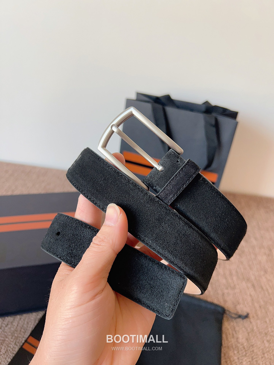 ZEGNA Suede Belt LHCAS-B014AZ-CON (22063165) 제냐 스웨이드 벨트 블랙 3.5cm 6