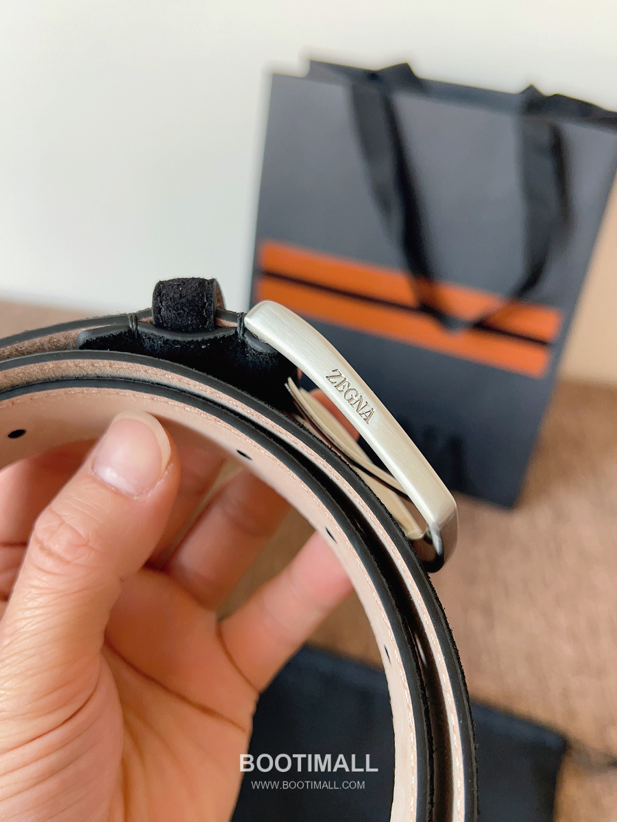 ZEGNA Suede Belt LHCAS-B014AZ-CON (22063165) 제냐 스웨이드 벨트 블랙 3.5cm 10