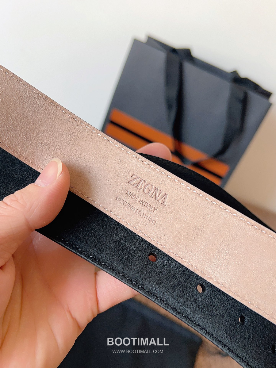 ZEGNA Suede Belt LHCAS-B014AZ-CON (22063165) 제냐 스웨이드 벨트 블랙 3.5cm 12