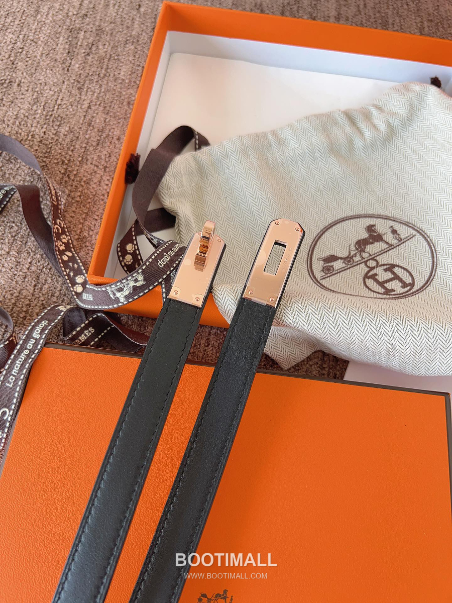 HERMÈS Kelly 18 Reversible Epsom 에르메스 켈리 18 리버서블 엡송 카프스킨 벨트 블랙 1.8cm 2
