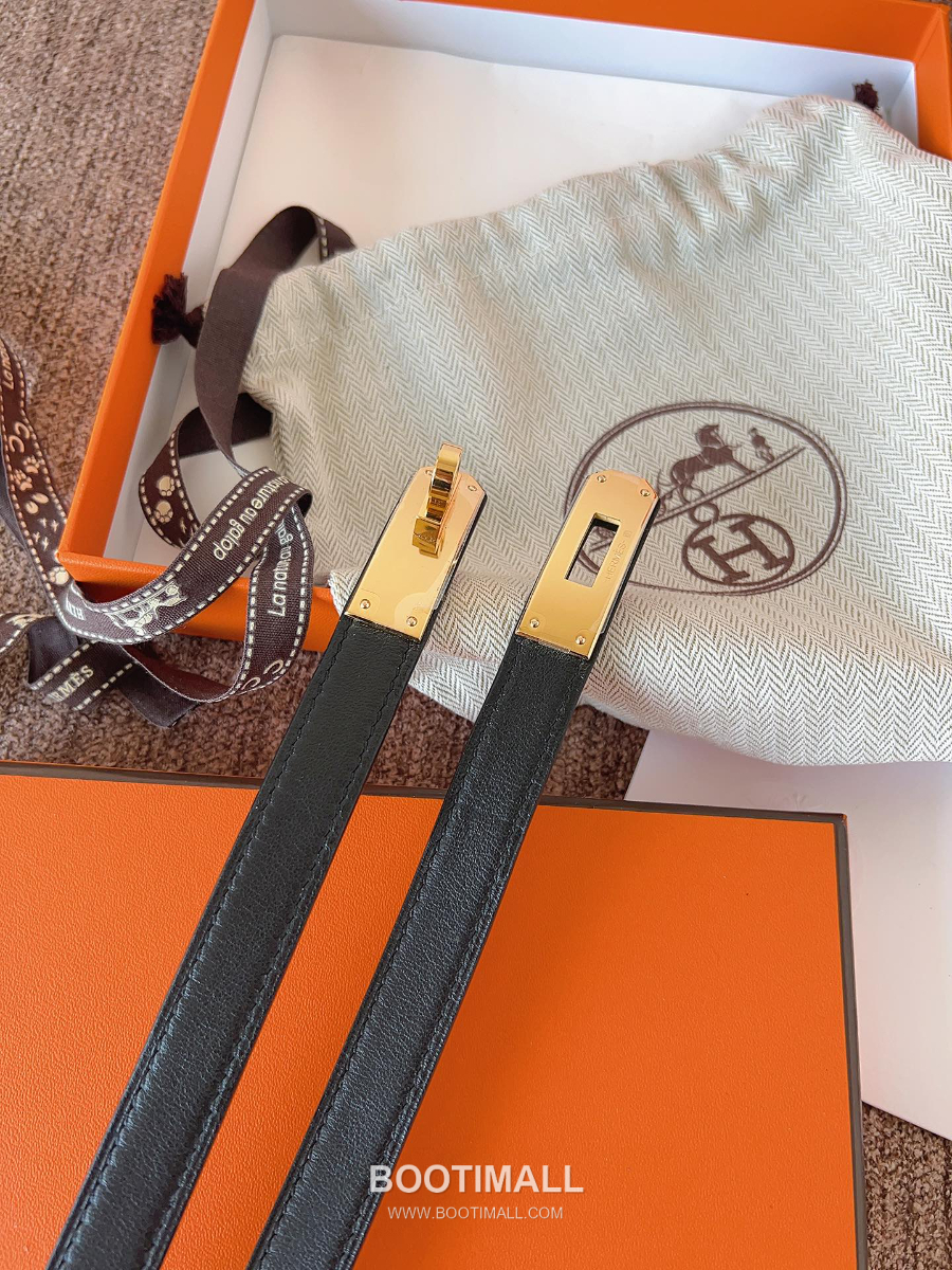 HERMÈS Kelly 18 Reversible Epsom 에르메스 켈리 18 리버서블 엡송 카프스킨 벨트 블랙 1.8cm 3