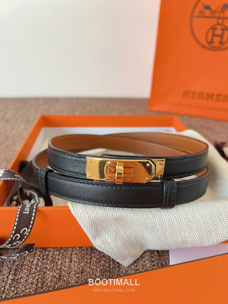 HERMÈS Kelly 18 Reversible Epsom 에르메스 켈리 18 리버서블 엡송 카프스킨 벨트 블랙 1.8cm 4