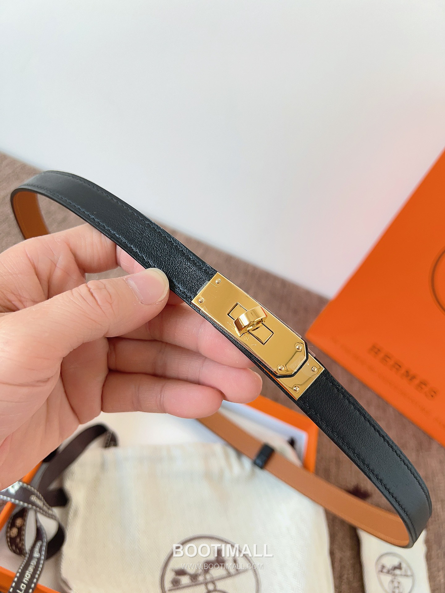 HERMÈS Kelly 18 Reversible Epsom 에르메스 켈리 18 리버서블 엡송 카프스킨 벨트 블랙 1.8cm 7