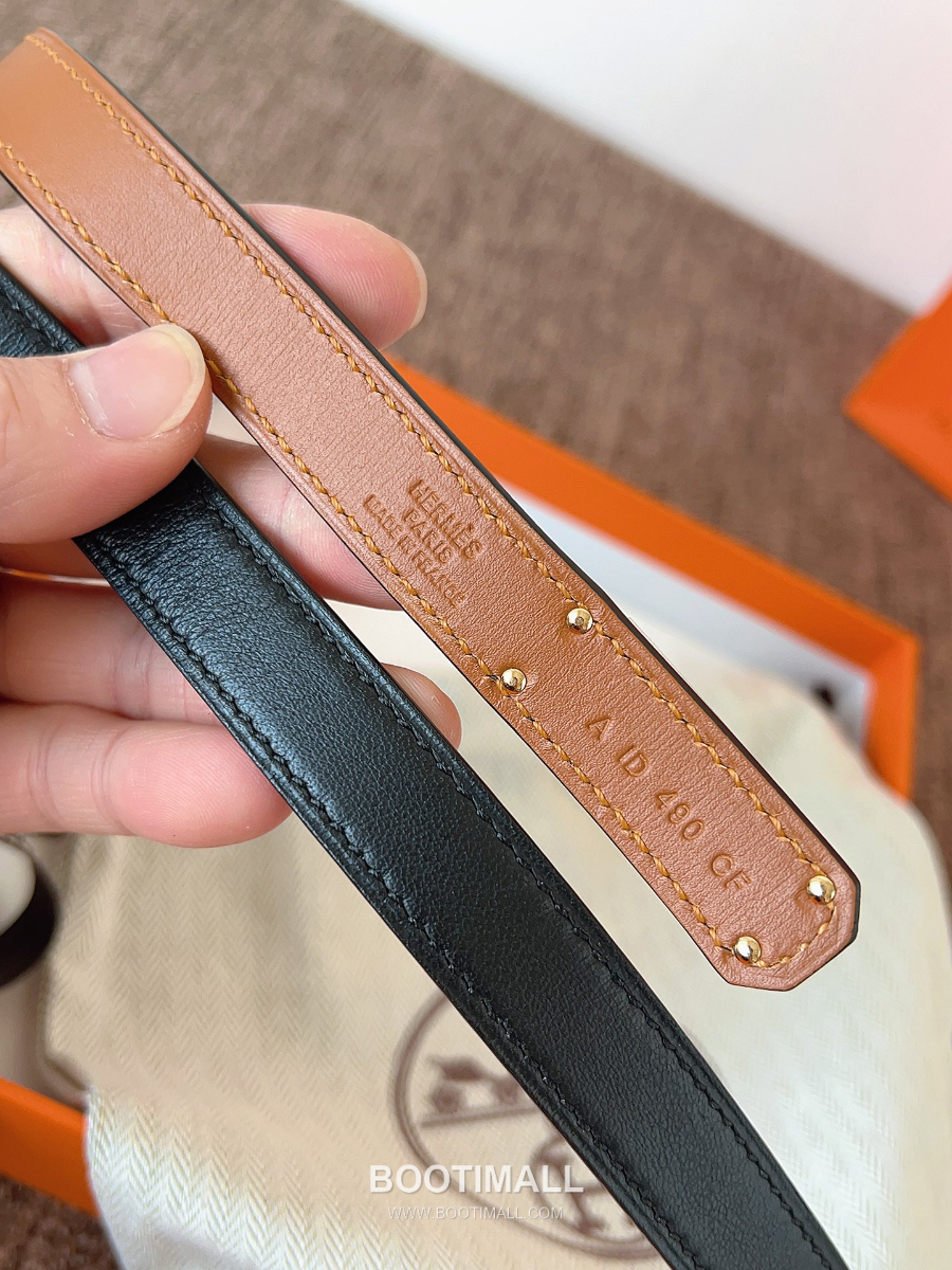 HERMÈS Kelly 18 Reversible Epsom 에르메스 켈리 18 리버서블 엡송 카프스킨 벨트 블랙 1.8cm 9