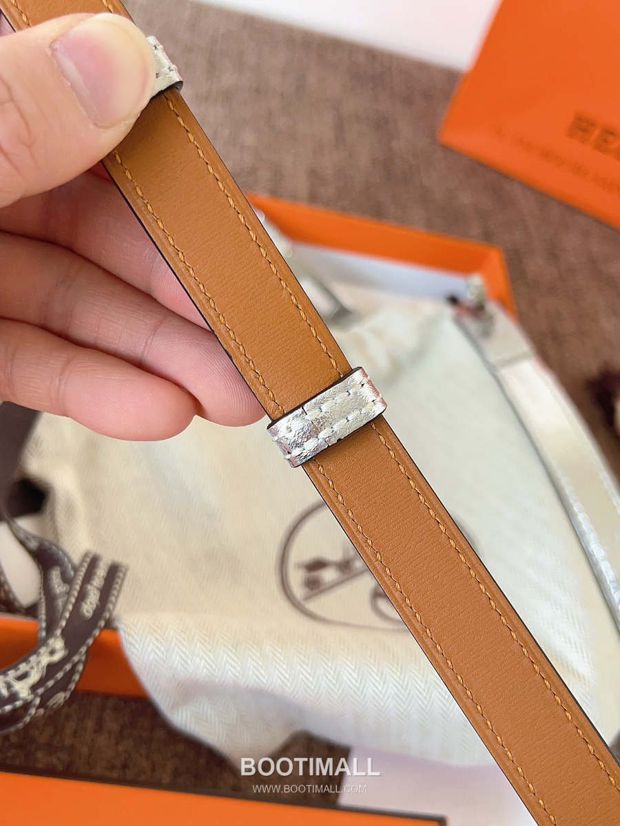 HERMÈS Kelly 18 Reversible Epsom 에르메스 켈리 18 리버서블 엡송 카프스킨 벨트 메탈릭실버 1.8cm 8