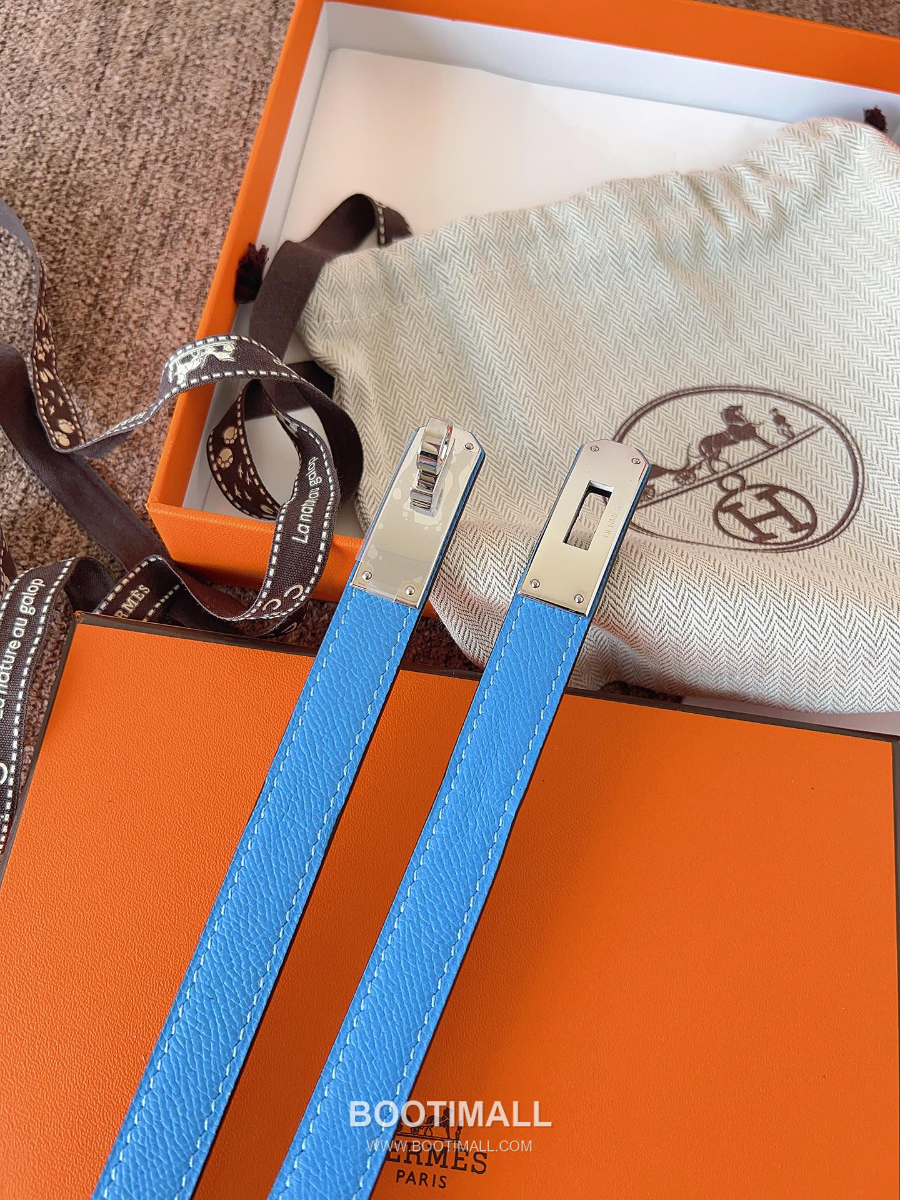 HERMÈS Kelly 18 Reversible Epsom 에르메스 켈리 18 리버서블 엡송 카프스킨 벨트 코발트블루 1.8cm 1