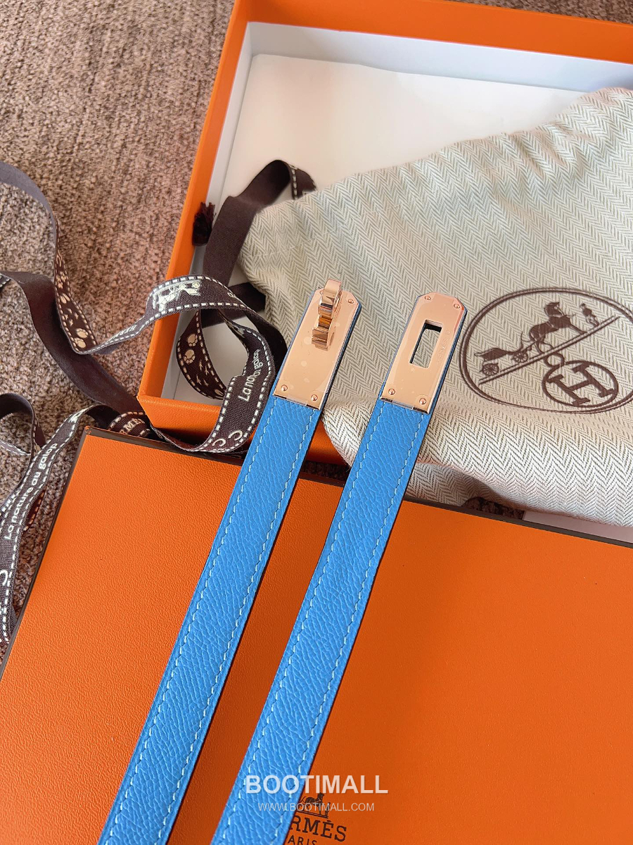 HERMÈS Kelly 18 Reversible Epsom 에르메스 켈리 18 리버서블 엡송 카프스킨 벨트 코발트블루 1.8cm 2