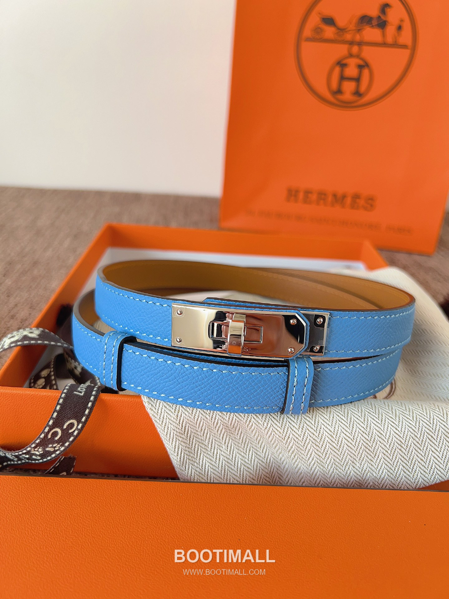 HERMÈS Kelly 18 Reversible Epsom 에르메스 켈리 18 리버서블 엡송 카프스킨 벨트 코발트블루 1.8cm 4