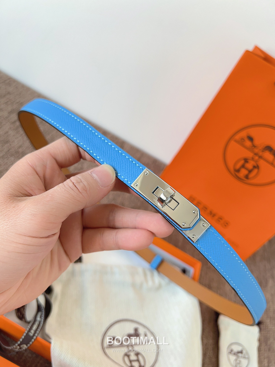 HERMÈS Kelly 18 Reversible Epsom 에르메스 켈리 18 리버서블 엡송 카프스킨 벨트 코발트블루 1.8cm 5