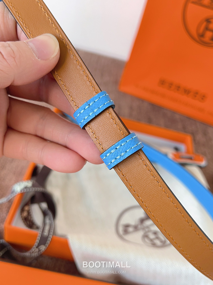 HERMÈS Kelly 18 Reversible Epsom 에르메스 켈리 18 리버서블 엡송 카프스킨 벨트 코발트블루 1.8cm 7
