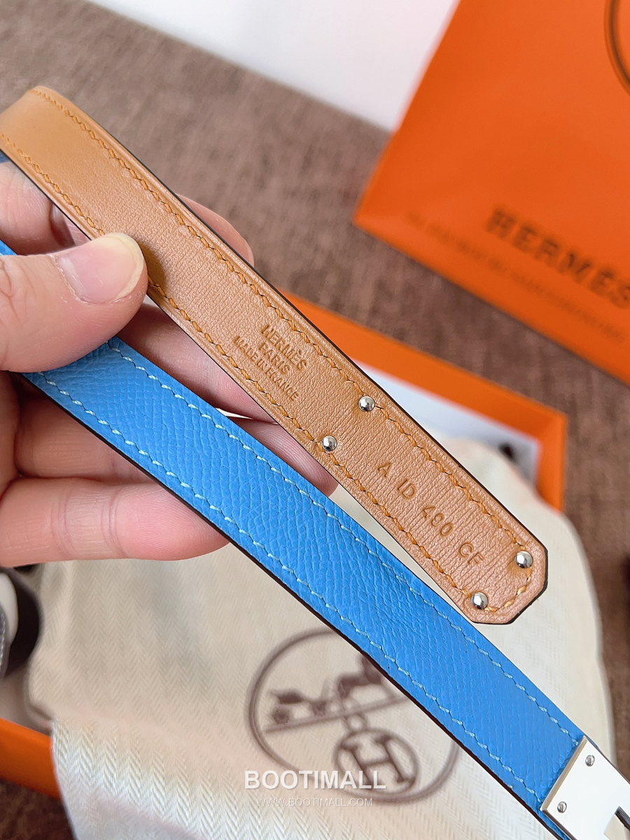 HERMÈS Kelly 18 Reversible Epsom 에르메스 켈리 18 리버서블 엡송 카프스킨 벨트 코발트블루 1.8cm 8