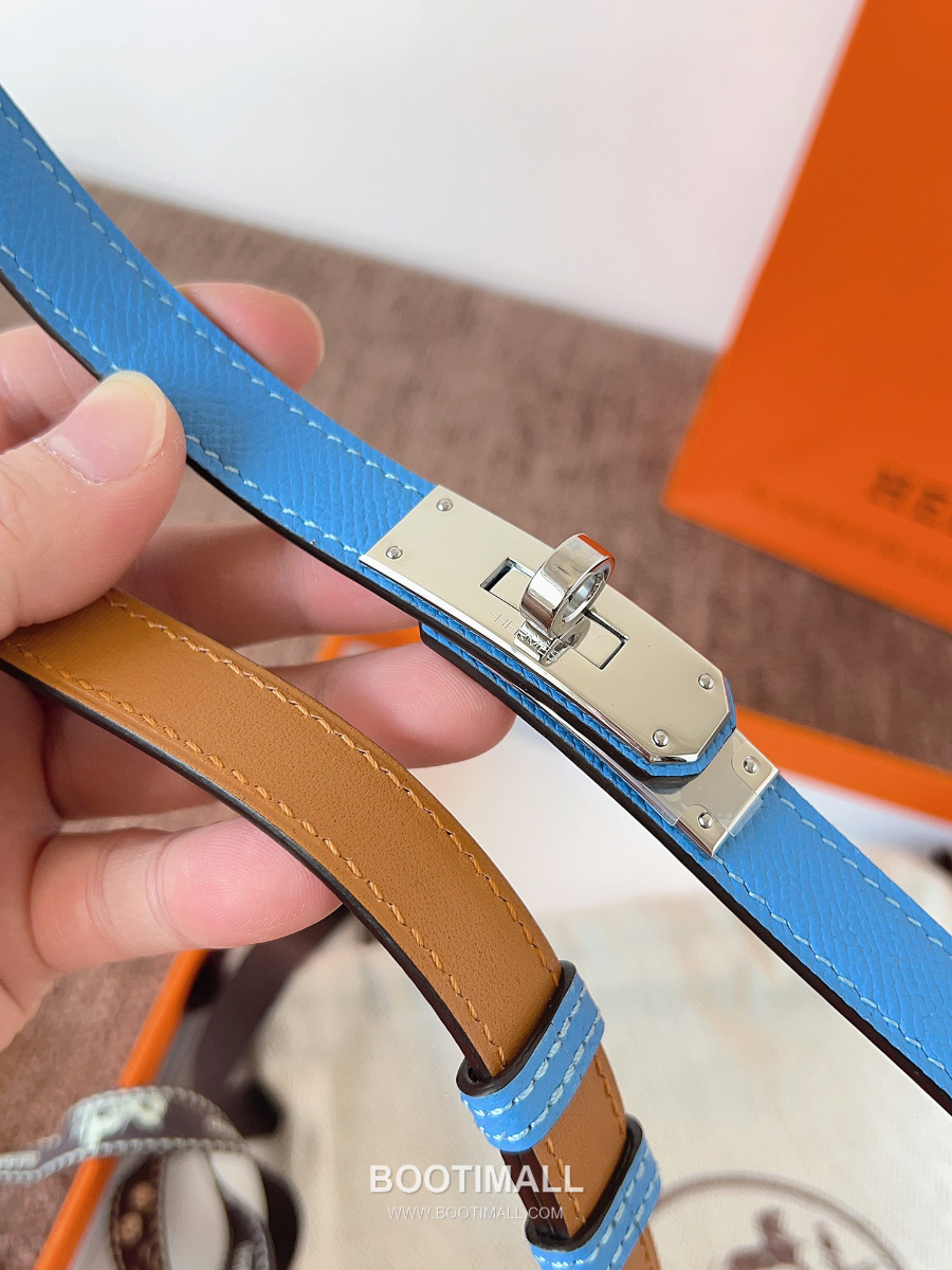 HERMÈS Kelly 18 Reversible Epsom 에르메스 켈리 18 리버서블 엡송 카프스킨 벨트 코발트블루 1.8cm 9