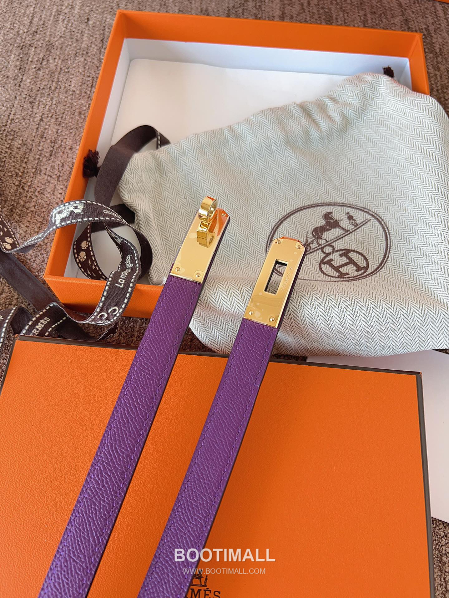 HERMÈS Kelly 18 Reversible Epsom 에르메스 켈리 18 리버서블 엡송 카프스킨 벨트 그레이프 1.8cm 2