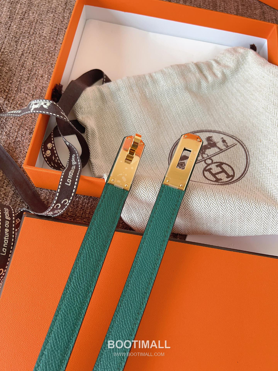 HERMÈS Kelly 18 Reversible Epsom 에르메스 켈리 18 리버서블 엡송 카프스킨 벨트 다크그린 1.8cm 3