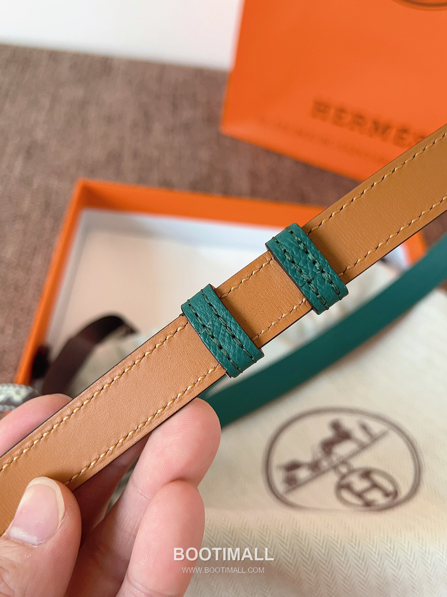 HERMÈS Kelly 18 Reversible Epsom 에르메스 켈리 18 리버서블 엡송 카프스킨 벨트 다크그린 1.8cm 7