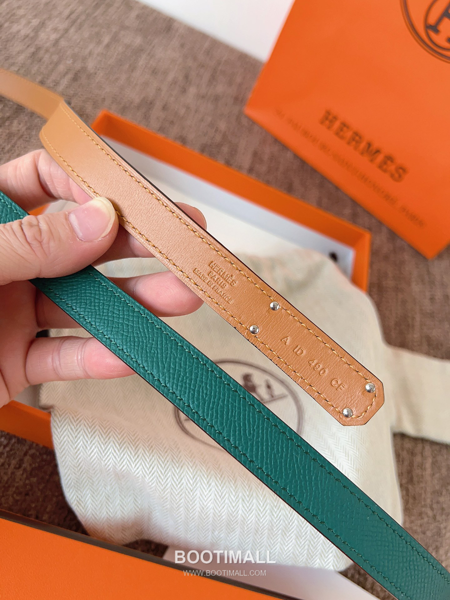 HERMÈS Kelly 18 Reversible Epsom 에르메스 켈리 18 리버서블 엡송 카프스킨 벨트 다크그린 1.8cm 8