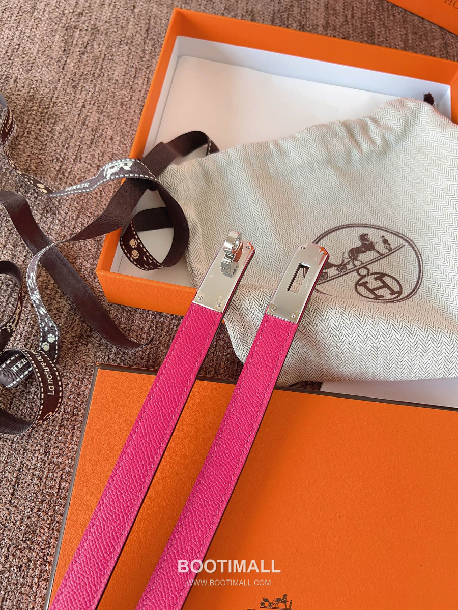 HERMÈS Kelly 18 Reversible Epsom 에르메스 켈리 18 리버서블 엡송 카프스킨 벨트 핫핑크 1.8cm 1