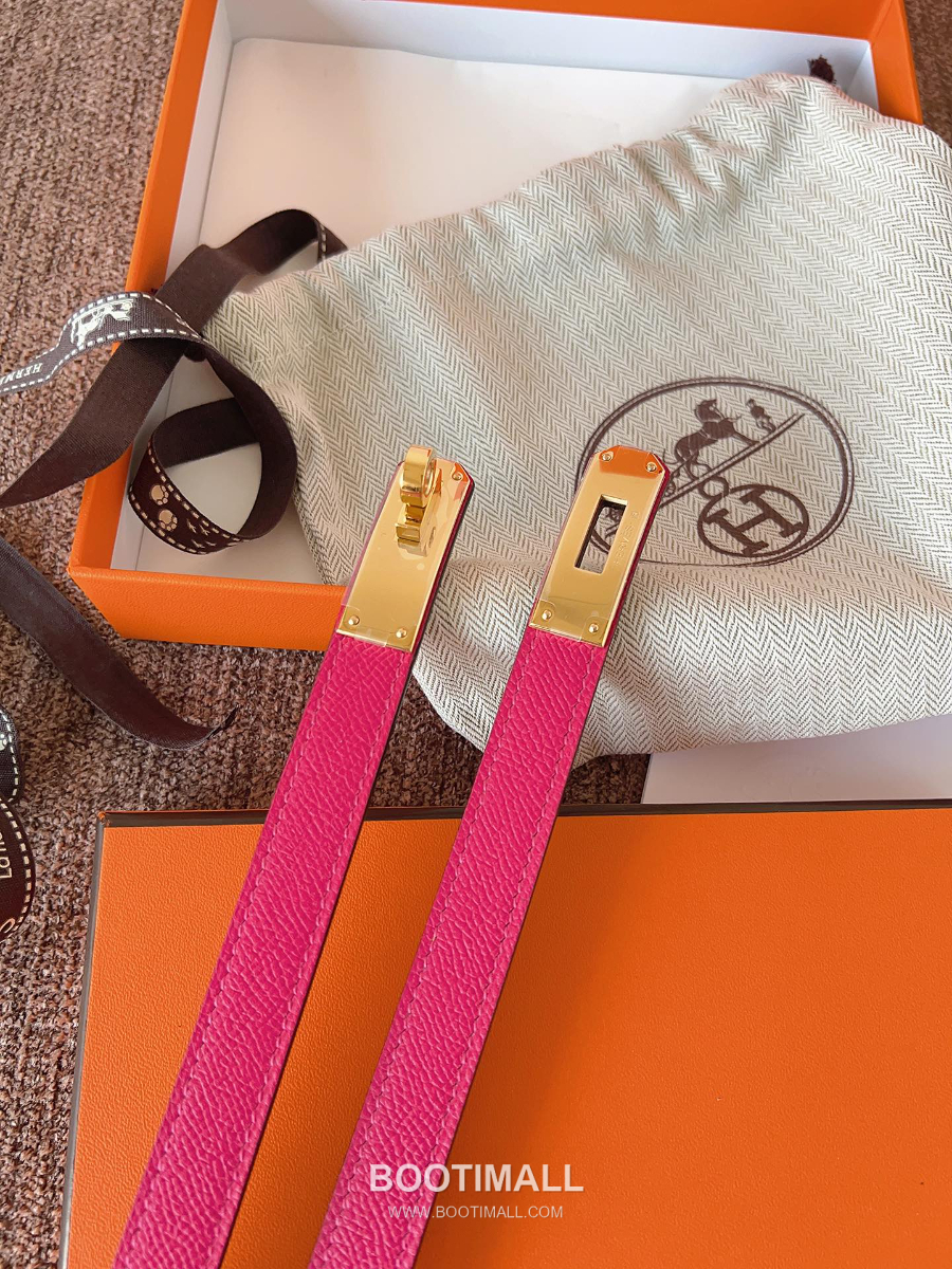HERMÈS Kelly 18 Reversible Epsom 에르메스 켈리 18 리버서블 엡송 카프스킨 벨트 핫핑크 1.8cm 3