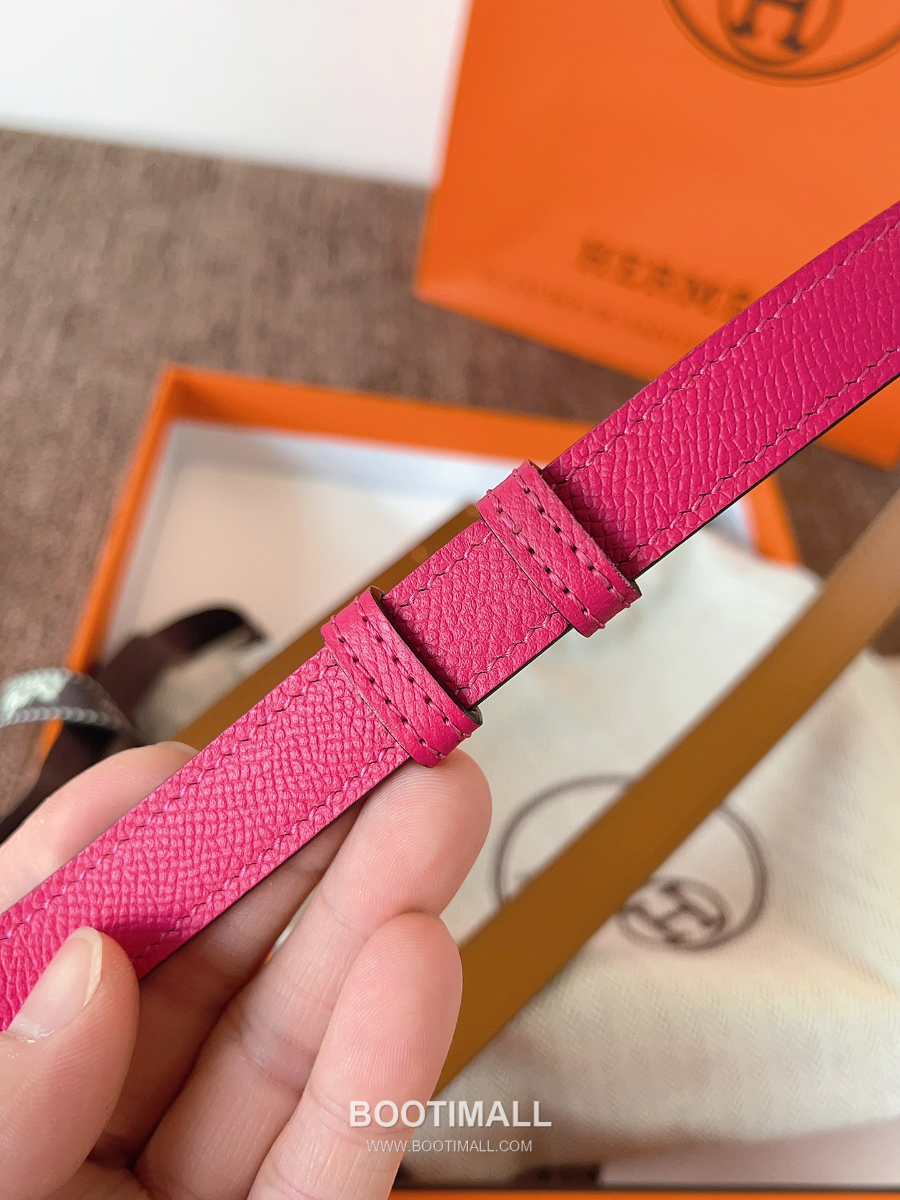 HERMÈS Kelly 18 Reversible Epsom 에르메스 켈리 18 리버서블 엡송 카프스킨 벨트 핫핑크 1.8cm 8