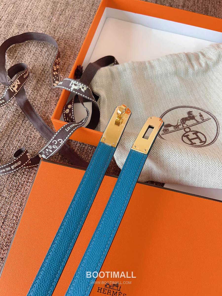 HERMÈS Kelly 18 Reversible Epsom 에르메스 켈리 18 리버서블 엡송 카프스킨 벨트 코발트 1.8cm 2