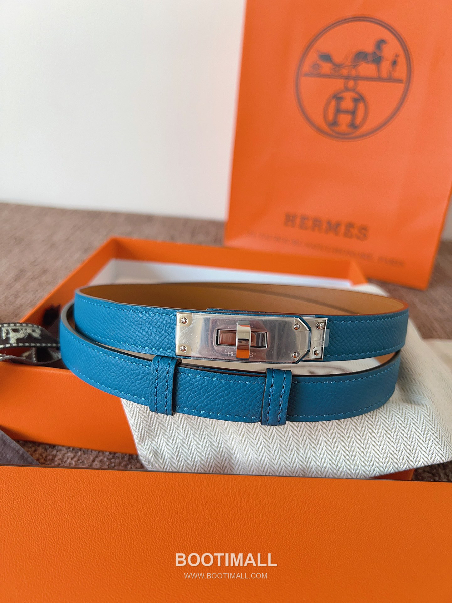 HERMÈS Kelly 18 Reversible Epsom 에르메스 켈리 18 리버서블 엡송 카프스킨 벨트 코발트 1.8cm 4