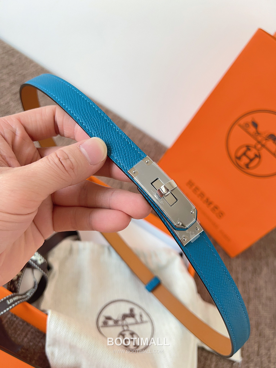 HERMÈS Kelly 18 Reversible Epsom 에르메스 켈리 18 리버서블 엡송 카프스킨 벨트 코발트 1.8cm 5