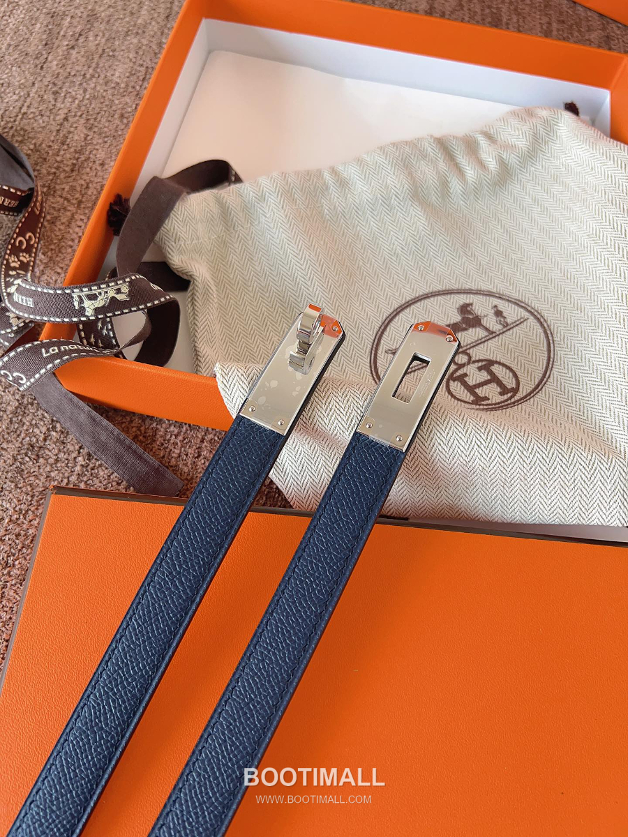 HERMÈS Kelly 18 Reversible Epsom 에르메스 켈리 18 리버서블 엡송 카프스킨 벨트 네이비 1.8cm 1
