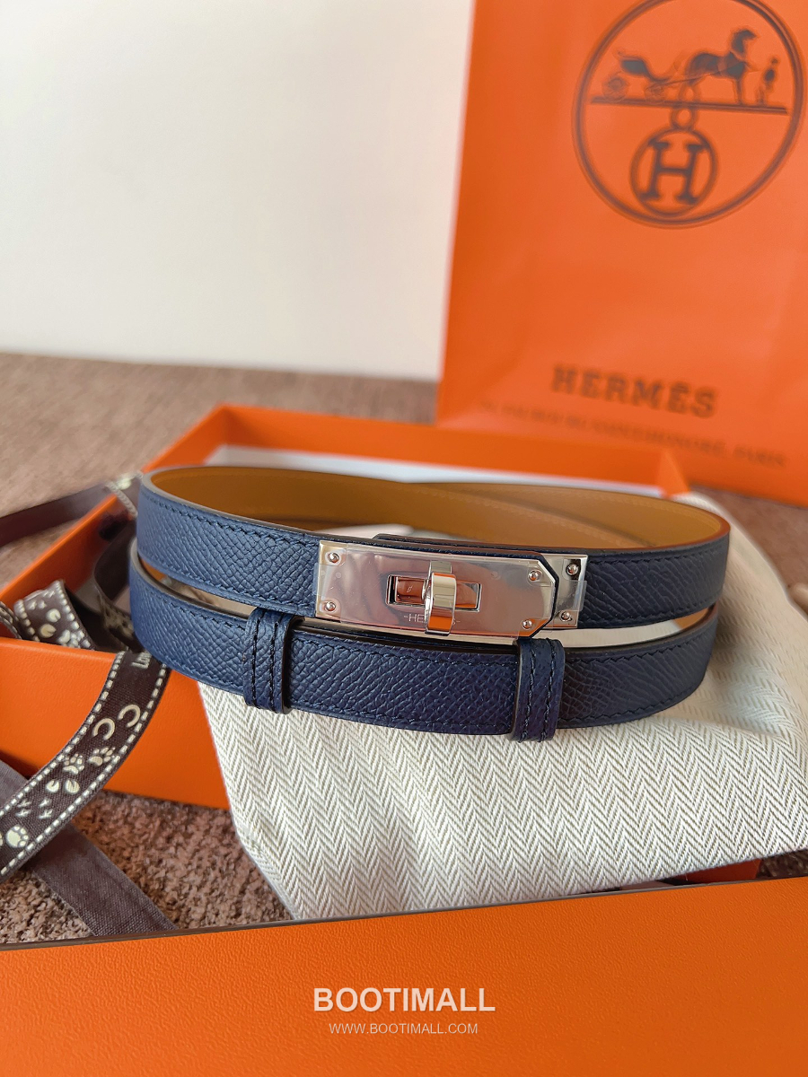HERMÈS Kelly 18 Reversible Epsom 에르메스 켈리 18 리버서블 엡송 카프스킨 벨트 네이비 1.8cm 4