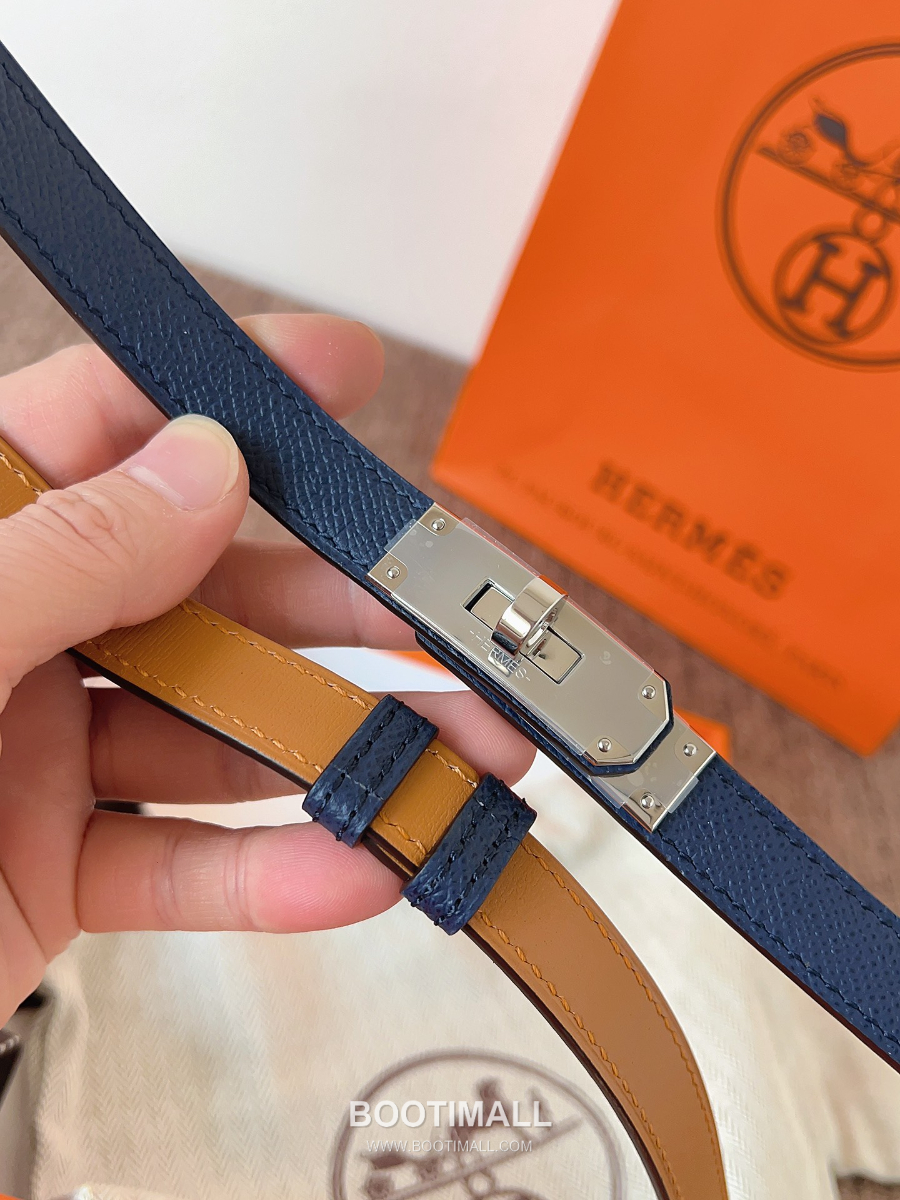 HERMÈS Kelly 18 Reversible Epsom 에르메스 켈리 18 리버서블 엡송 카프스킨 벨트 네이비 1.8cm 6
