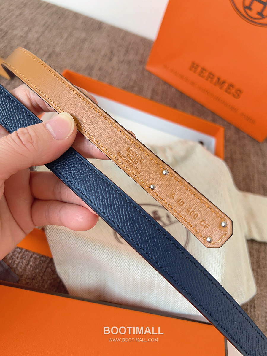 HERMÈS Kelly 18 Reversible Epsom 에르메스 켈리 18 리버서블 엡송 카프스킨 벨트 네이비 1.8cm 7