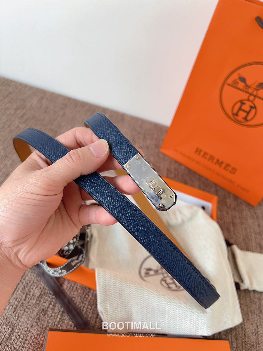 HERMÈS Kelly 18 Reversible Epsom 에르메스 켈리 18 리버서블 엡송 카프스킨 벨트 네이비 1.8cm 8