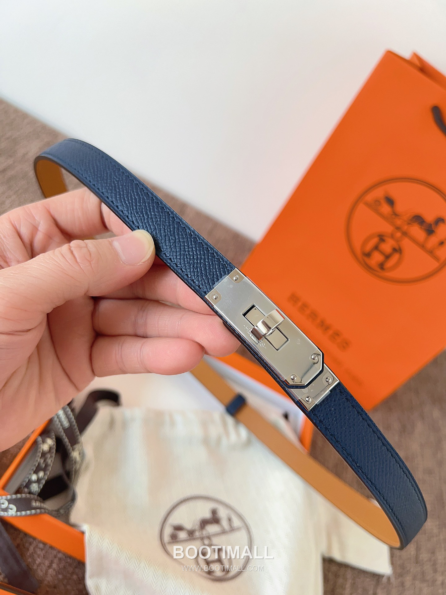 HERMÈS Kelly 18 Reversible Epsom 에르메스 켈리 18 리버서블 엡송 카프스킨 벨트 네이비 1.8cm 9