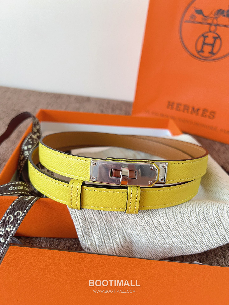 HERMÈS Kelly 18 Reversible Epsom 에르메스 켈리 18 리버서블 엡송 카프스킨 벨트 라임 1.8cm 4