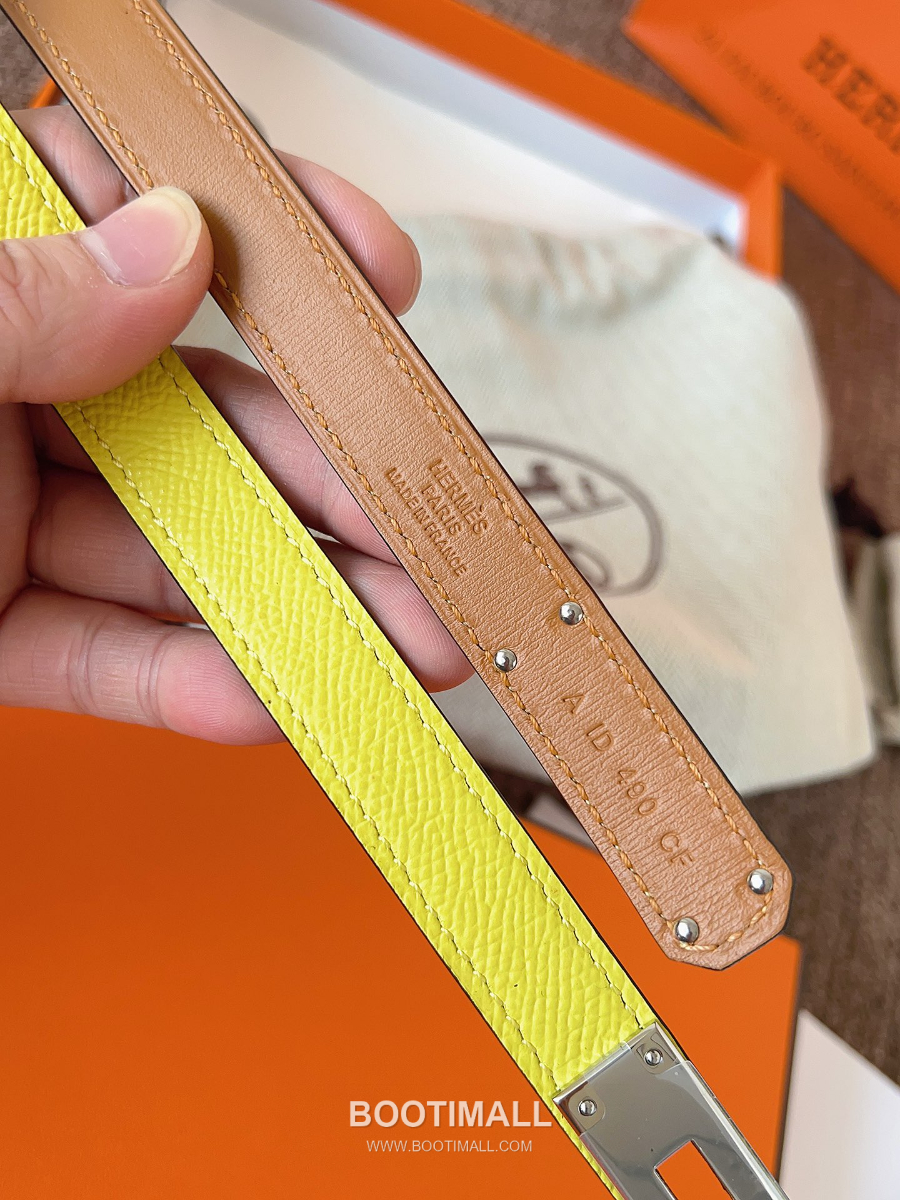 HERMÈS Kelly 18 Reversible Epsom 에르메스 켈리 18 리버서블 엡송 카프스킨 벨트 라임 1.8cm 8