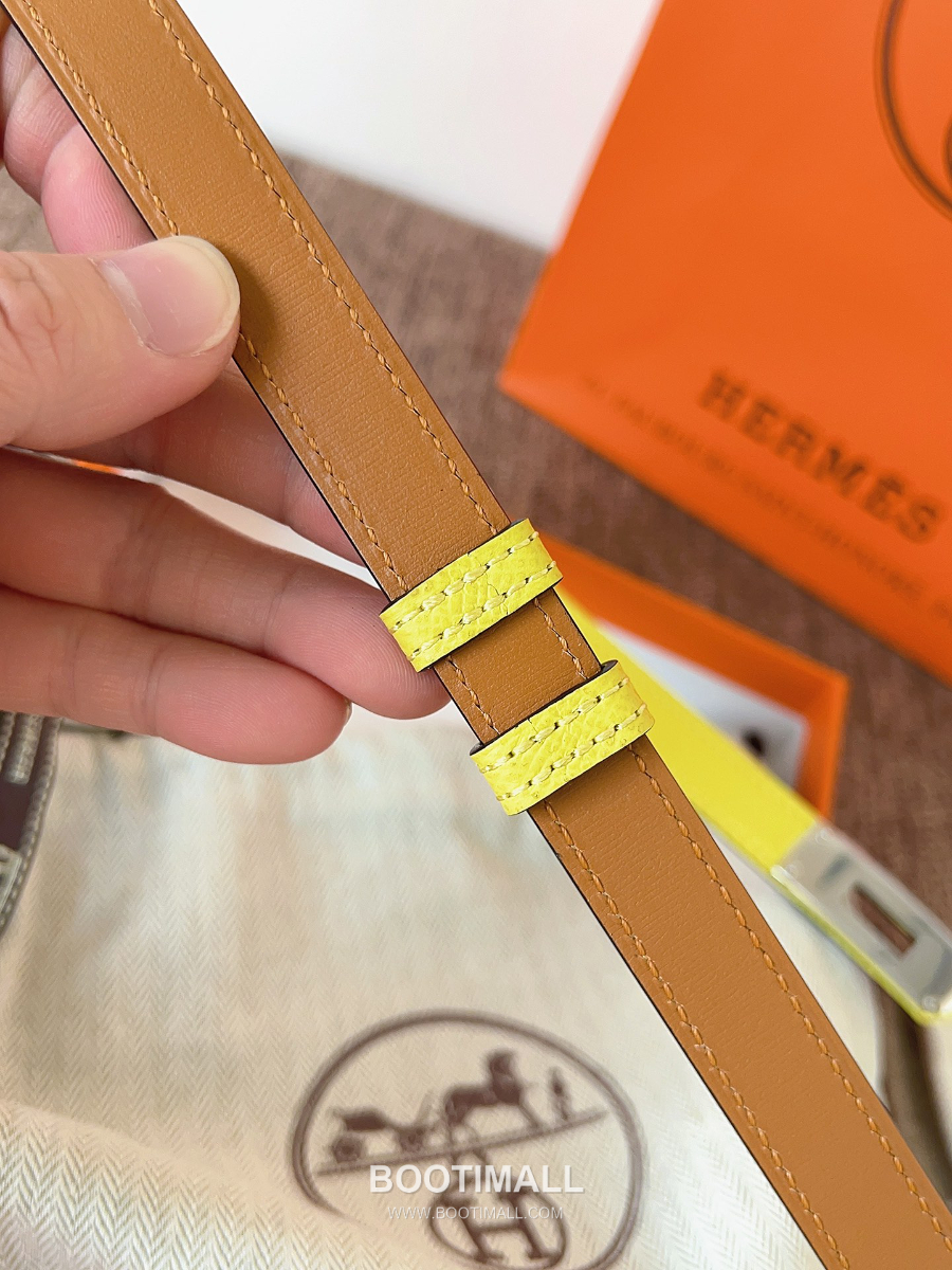 HERMÈS Kelly 18 Reversible Epsom 에르메스 켈리 18 리버서블 엡송 카프스킨 벨트 라임 1.8cm 9