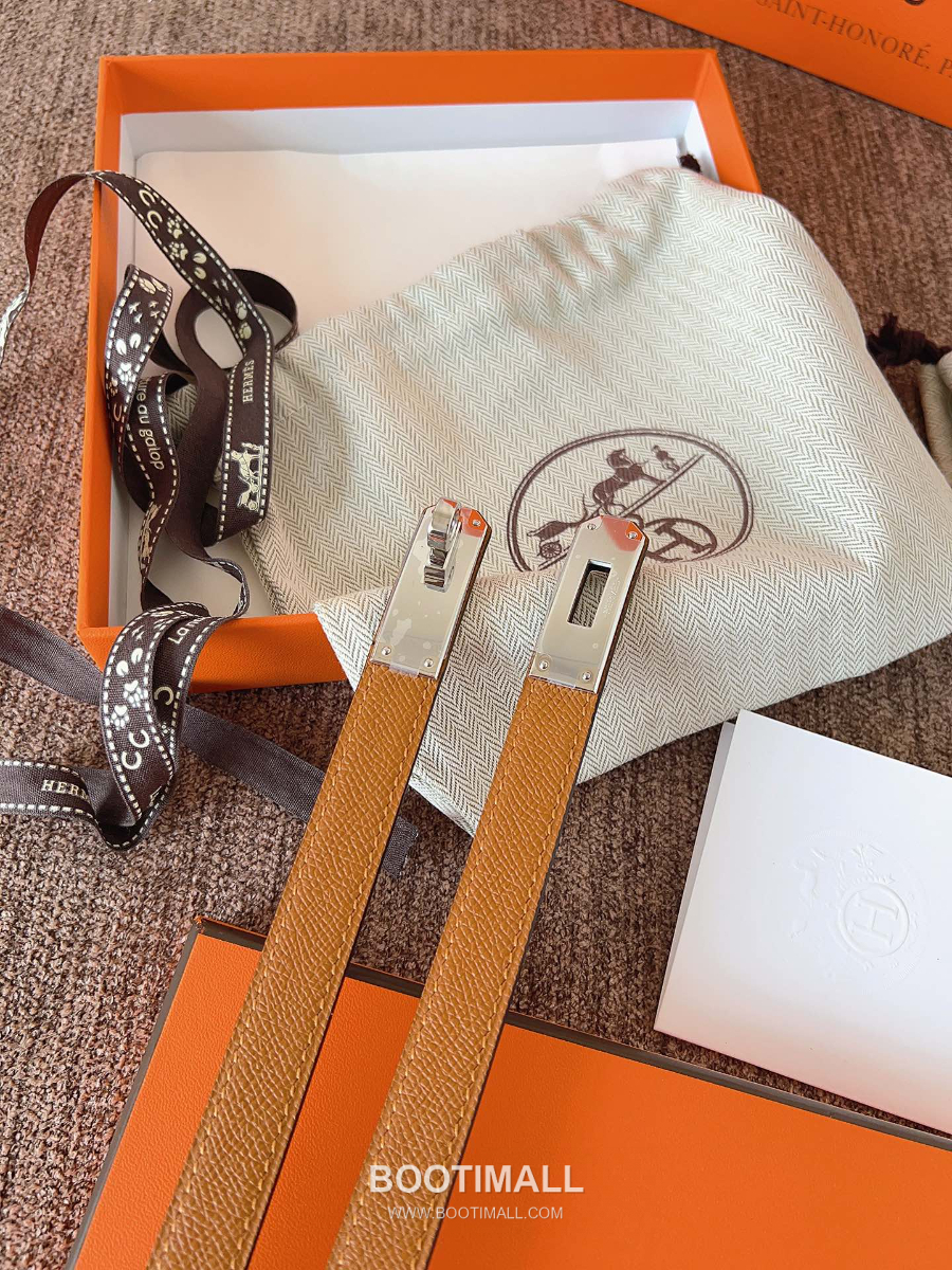 HERMÈS Kelly 18 Reversible Epsom 에르메스 켈리 18 리버서블 엡송 카프스킨 벨트 브라운 1.8cm 1