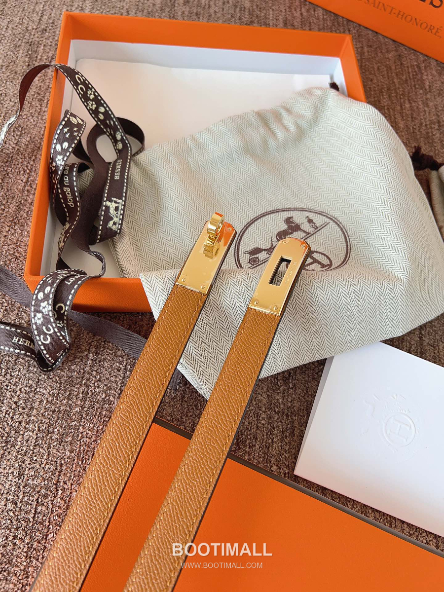 HERMÈS Kelly 18 Reversible Epsom 에르메스 켈리 18 리버서블 엡송 카프스킨 벨트 브라운 1.8cm 2