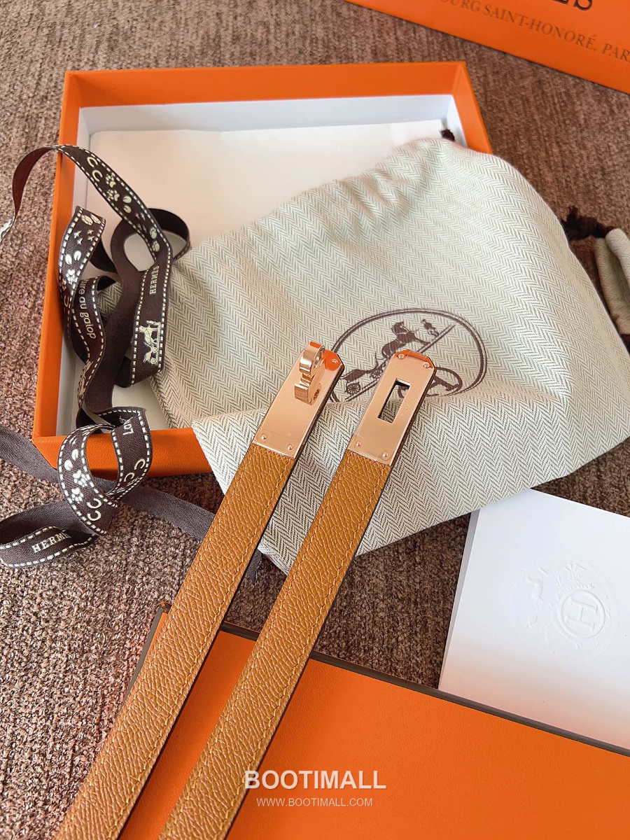 HERMÈS Kelly 18 Reversible Epsom 에르메스 켈리 18 리버서블 엡송 카프스킨 벨트 브라운 1.8cm 3