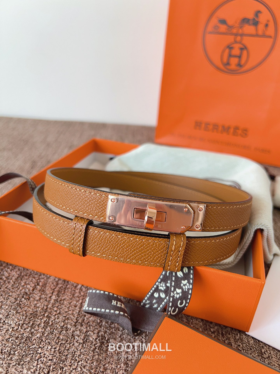 HERMÈS Kelly 18 Reversible Epsom 에르메스 켈리 18 리버서블 엡송 카프스킨 벨트 브라운 1.8cm 4